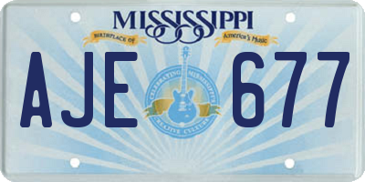 MS license plate AJE677