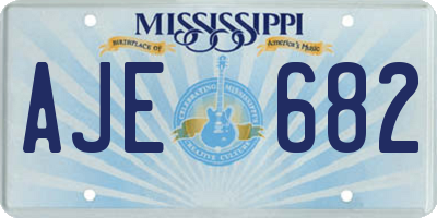 MS license plate AJE682