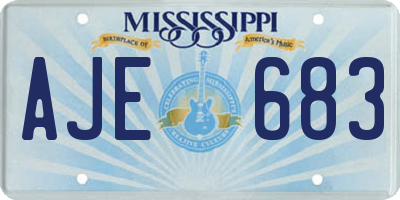 MS license plate AJE683