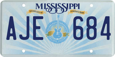 MS license plate AJE684