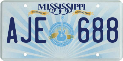 MS license plate AJE688