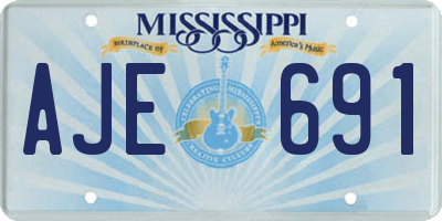 MS license plate AJE691