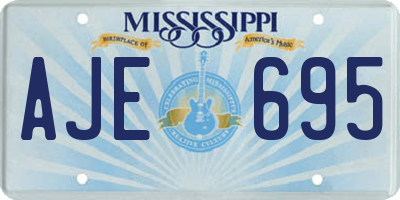 MS license plate AJE695