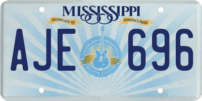 MS license plate AJE696