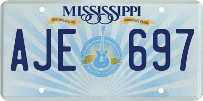 MS license plate AJE697