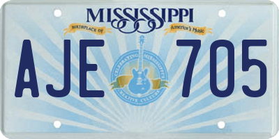 MS license plate AJE705