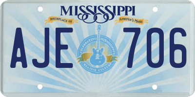 MS license plate AJE706