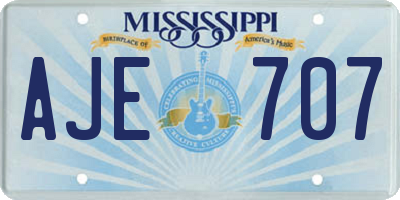 MS license plate AJE707