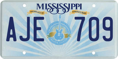 MS license plate AJE709