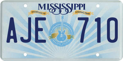 MS license plate AJE710