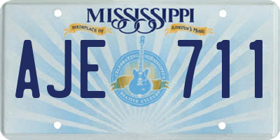 MS license plate AJE711