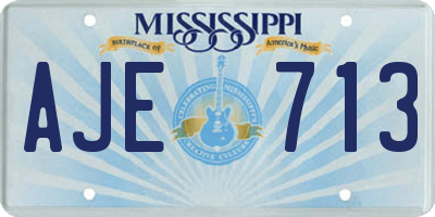 MS license plate AJE713