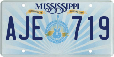 MS license plate AJE719