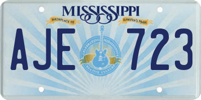 MS license plate AJE723