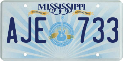 MS license plate AJE733