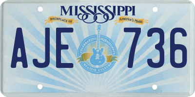 MS license plate AJE736