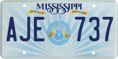 MS license plate AJE737