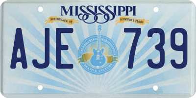 MS license plate AJE739