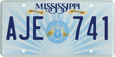 MS license plate AJE741
