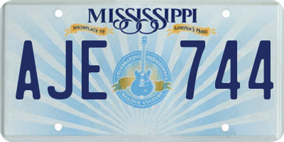 MS license plate AJE744