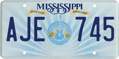MS license plate AJE745