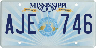 MS license plate AJE746