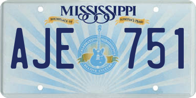 MS license plate AJE751