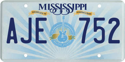 MS license plate AJE752