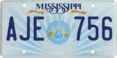 MS license plate AJE756