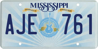 MS license plate AJE761
