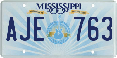 MS license plate AJE763