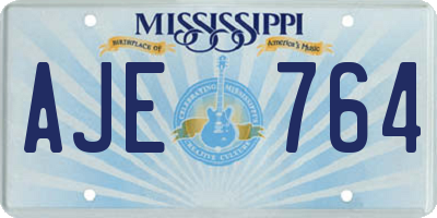 MS license plate AJE764