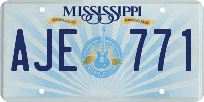 MS license plate AJE771
