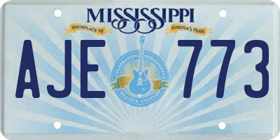 MS license plate AJE773