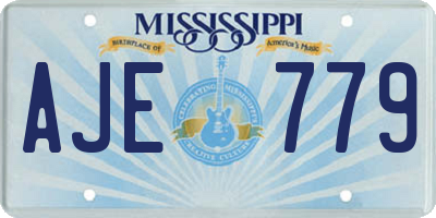 MS license plate AJE779