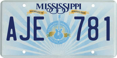 MS license plate AJE781