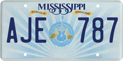 MS license plate AJE787