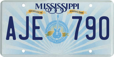 MS license plate AJE790