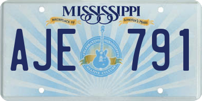 MS license plate AJE791