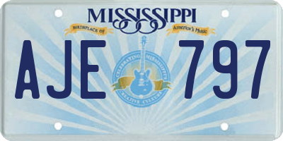 MS license plate AJE797
