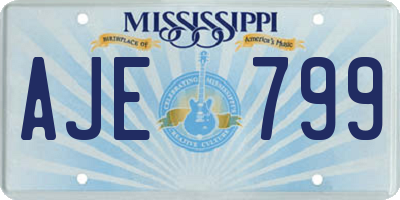 MS license plate AJE799