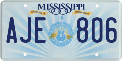 MS license plate AJE806