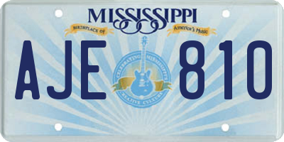 MS license plate AJE810