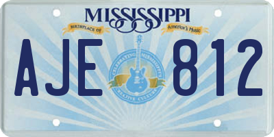 MS license plate AJE812
