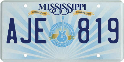 MS license plate AJE819