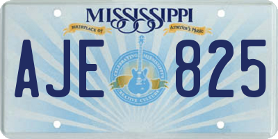 MS license plate AJE825