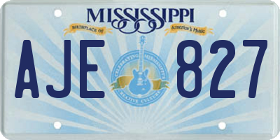 MS license plate AJE827