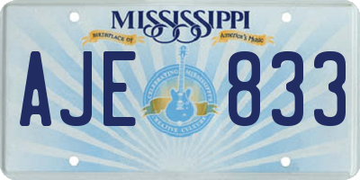 MS license plate AJE833