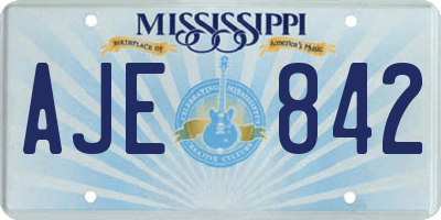 MS license plate AJE842