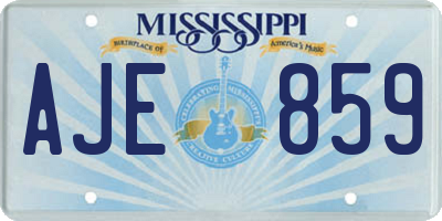 MS license plate AJE859